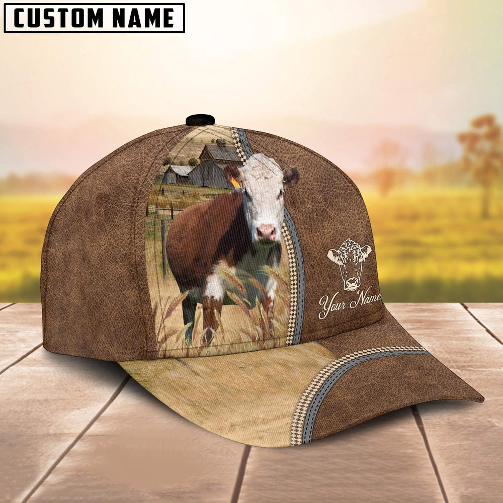 Personalized Name Hereford Farming Cap, Farmer Cap, Cap For Farmers, Best Farm Hat, Farm Use Hat