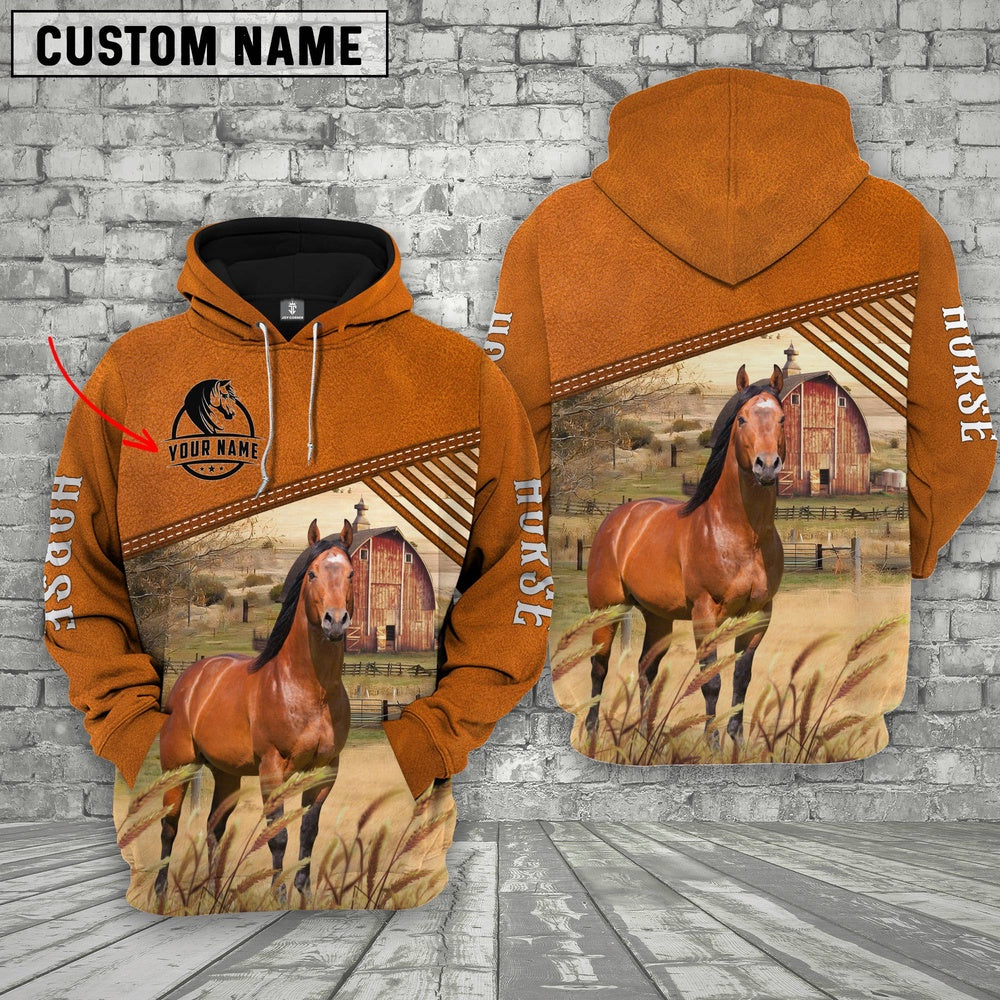 Personalized Name Horse Barn Farm 3D Hoodie, Farmer Hoodie, Custom Farm Shirts, Farmer T Shirt
