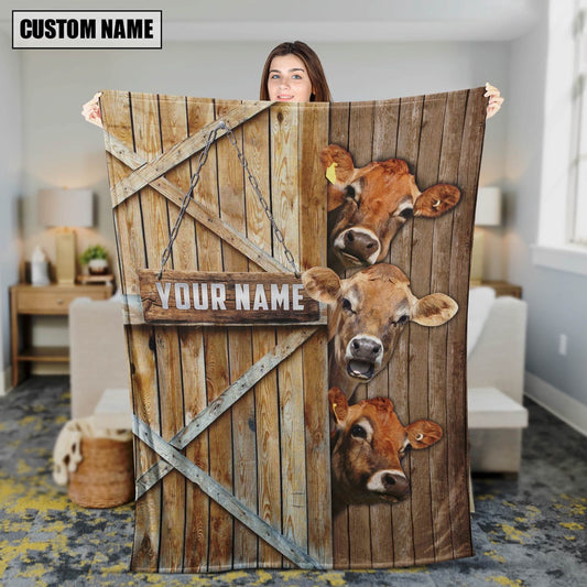 Personalized Name Jersey Barn Blanket, Farm Blanket, Farm Animal Blanket