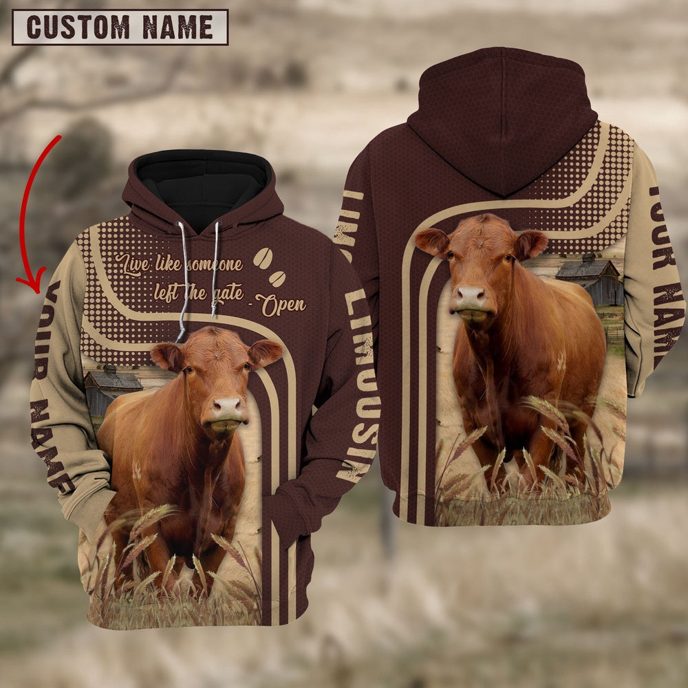 Personalized Name Limousin Cattle Hoodie TT10, Farmer Hoodie, Custom Farm Shirts, Farmer T Shirt