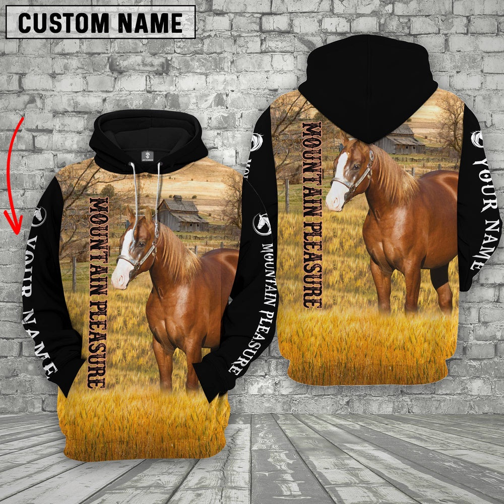 Personalized Name Mountain Pleasure Horse House On The Farm 3D Hoodie, Farmer Hoodie, Custom Farm Shirts, Farmer T Shirt