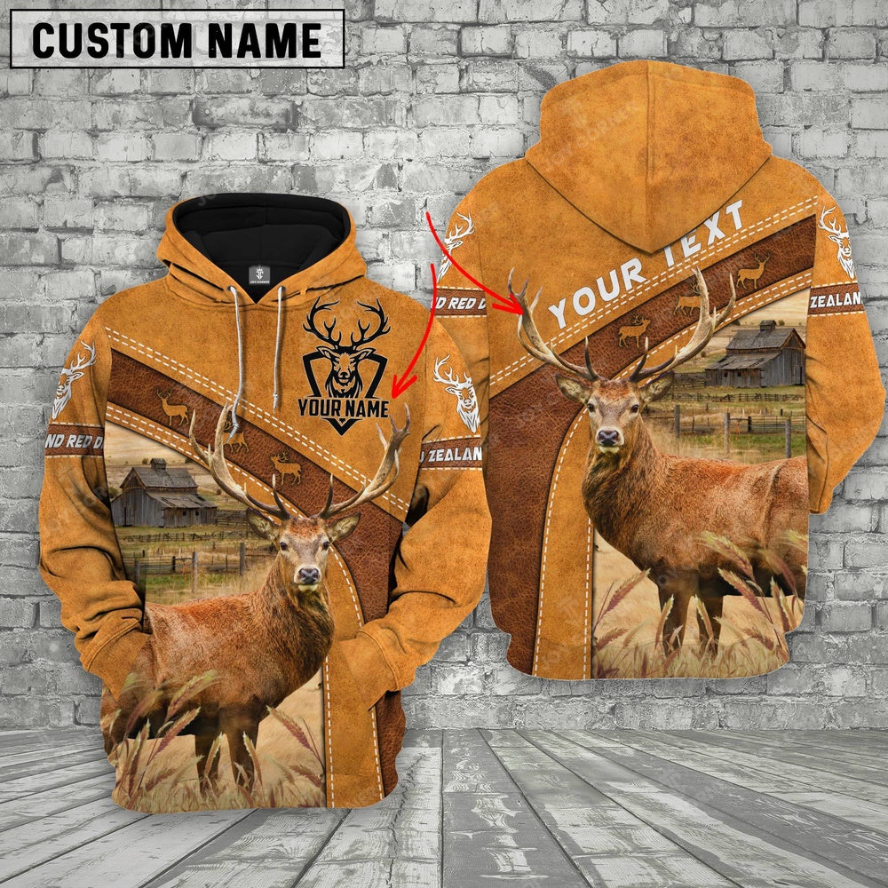 Personalized Name New Zealand Red Deer Hoodie TT1, Farmer Hoodie, Custom Farm Shirts, Farmer T Shirt