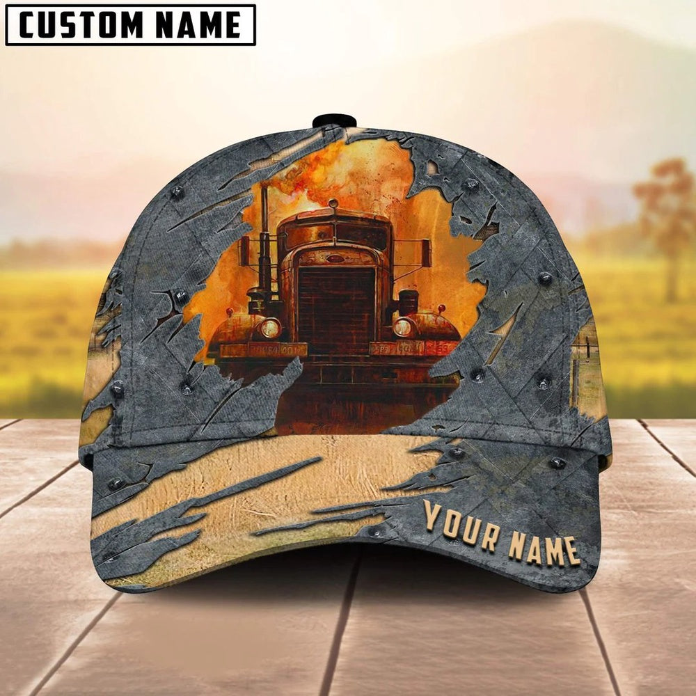 Personalized Name Old Truck Trucker Classic Cap 2024, Farmer Cap, Cap For Farmers, Best Farm Hat, Farm Use Hat