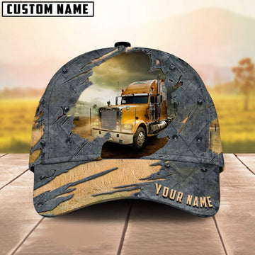 Personalized Name Orange Truck 03 Trucker Classic Cap 2024, Farmer Cap, Cap For Farmers, Best Farm Hat, Farm Use Hat