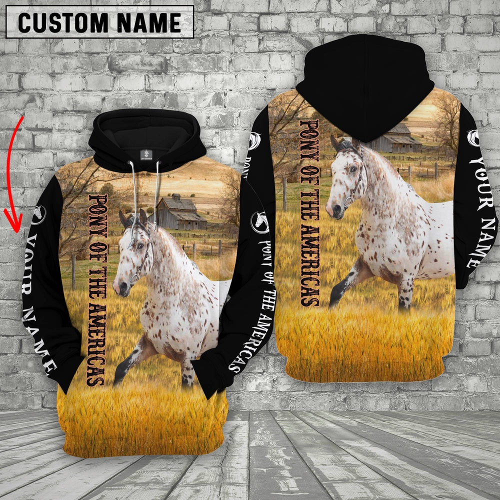 Personalized Name Pony Of The Americas House On The Farm 3D Hoodie, Farmer Hoodie, Custom Farm Shirts, Farmer T Shirt