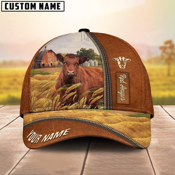Personalized Name Red Angus Barn Farm Cap, Farmer Cap, Cap For Farmers, Best Farm Hat, Farm Use Hat