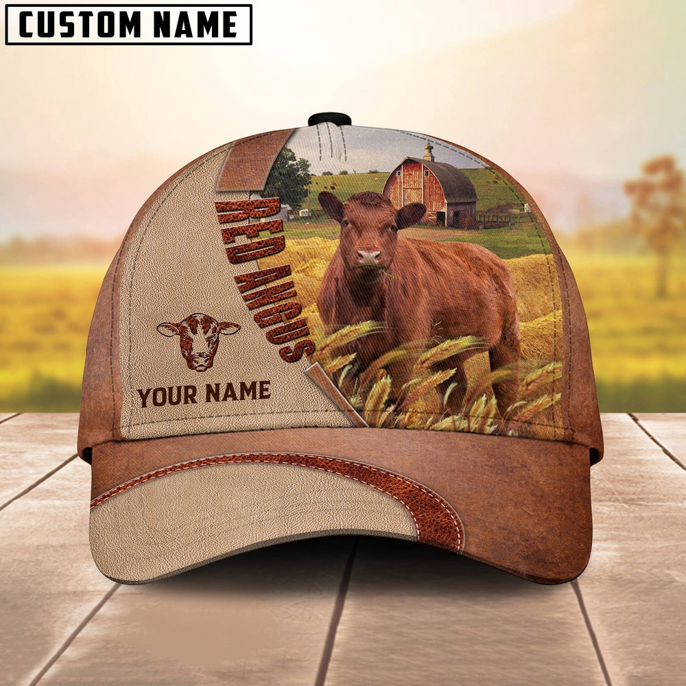 Personalized Name Red Angus Farm Barn Cap, Farmer Cap, Cap For Farmers, Best Farm Hat, Farm Use Hat