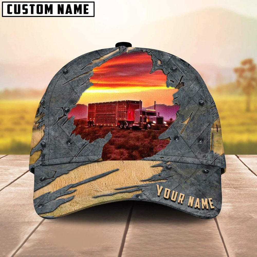 Personalized Name Red Sunset 02 Trucker Classic Cap 2024, Farmer Cap, Cap For Farmers, Best Farm Hat, Farm Use Hat