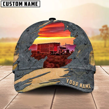 Personalized Name Red Sunset 02 Trucker Classic Cap 2024, Farmer Cap, Cap For Farmers, Best Farm Hat, Farm Use Hat