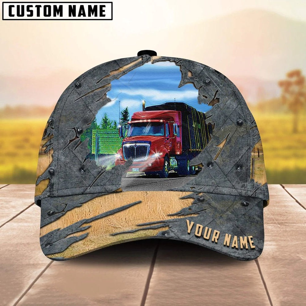Personalized Name Red Truck 03 Trucker Classic Cap 2024, Farmer Cap, Cap For Farmers, Best Farm Hat, Farm Use Hat