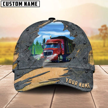 Personalized Name Red Truck 03 Trucker Classic Cap 2024, Farmer Cap, Cap For Farmers, Best Farm Hat, Farm Use Hat