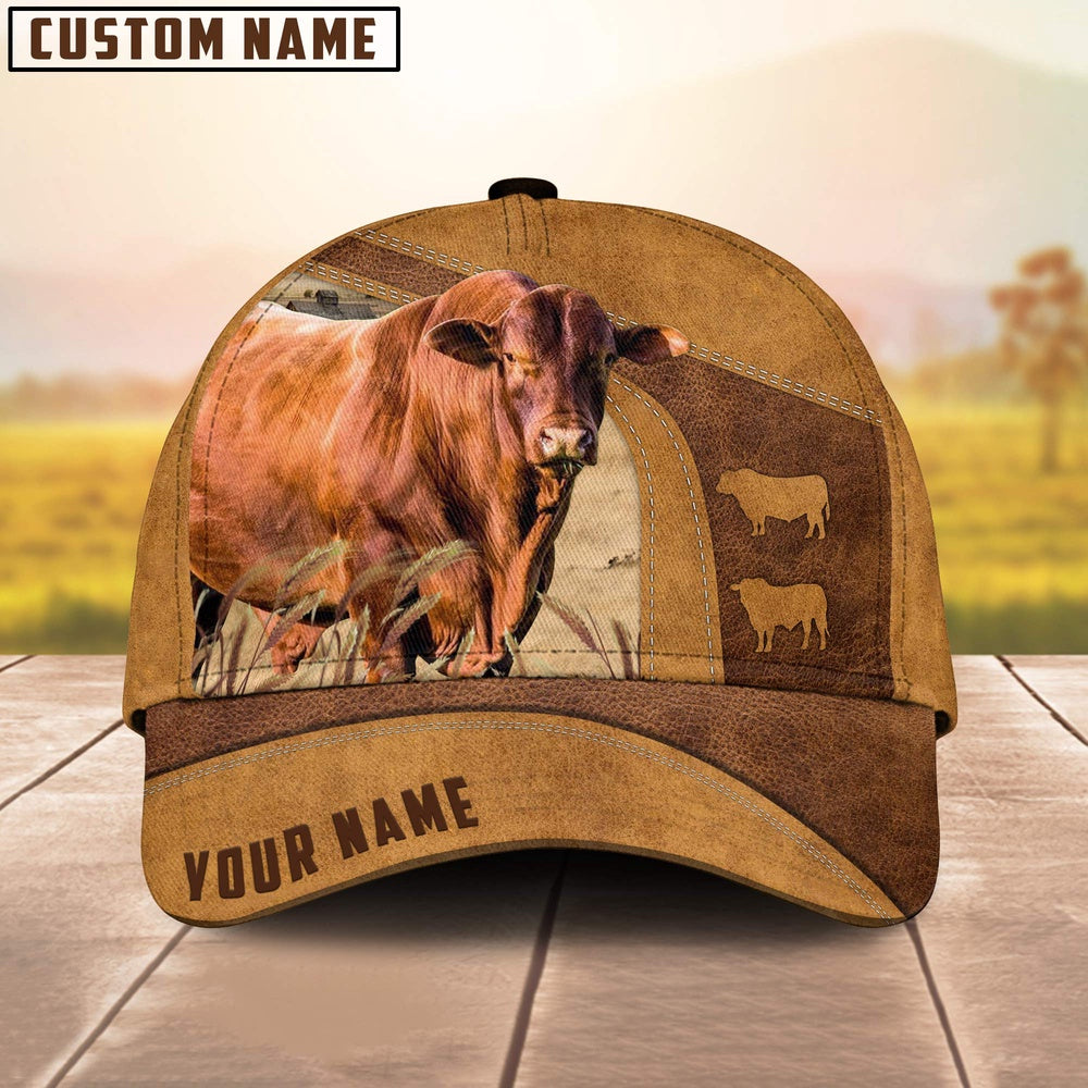 Personalized Name Santa Gertrudis Cattle Cap, Farmer Cap, Cap For Farmers, Best Farm Hat, Farm Use Hat