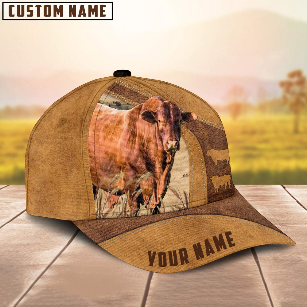 Personalized Name Santa Gertrudis Cattle Cap, Farmer Cap, Cap For Farmers, Best Farm Hat, Farm Use Hat