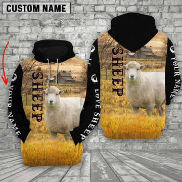Personalized Name Sheep On The Farm All Over Printed 3D Hoodie, Farmer Hoodie, Custom Farm Shirts, Farmer T Shirt