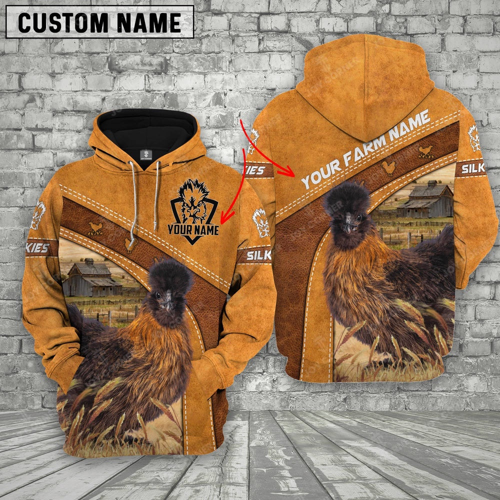 Personalized Name Silkies Chicken Hoodie TT3, Farmer Hoodie, Custom Farm Shirts, Farmer T Shirt