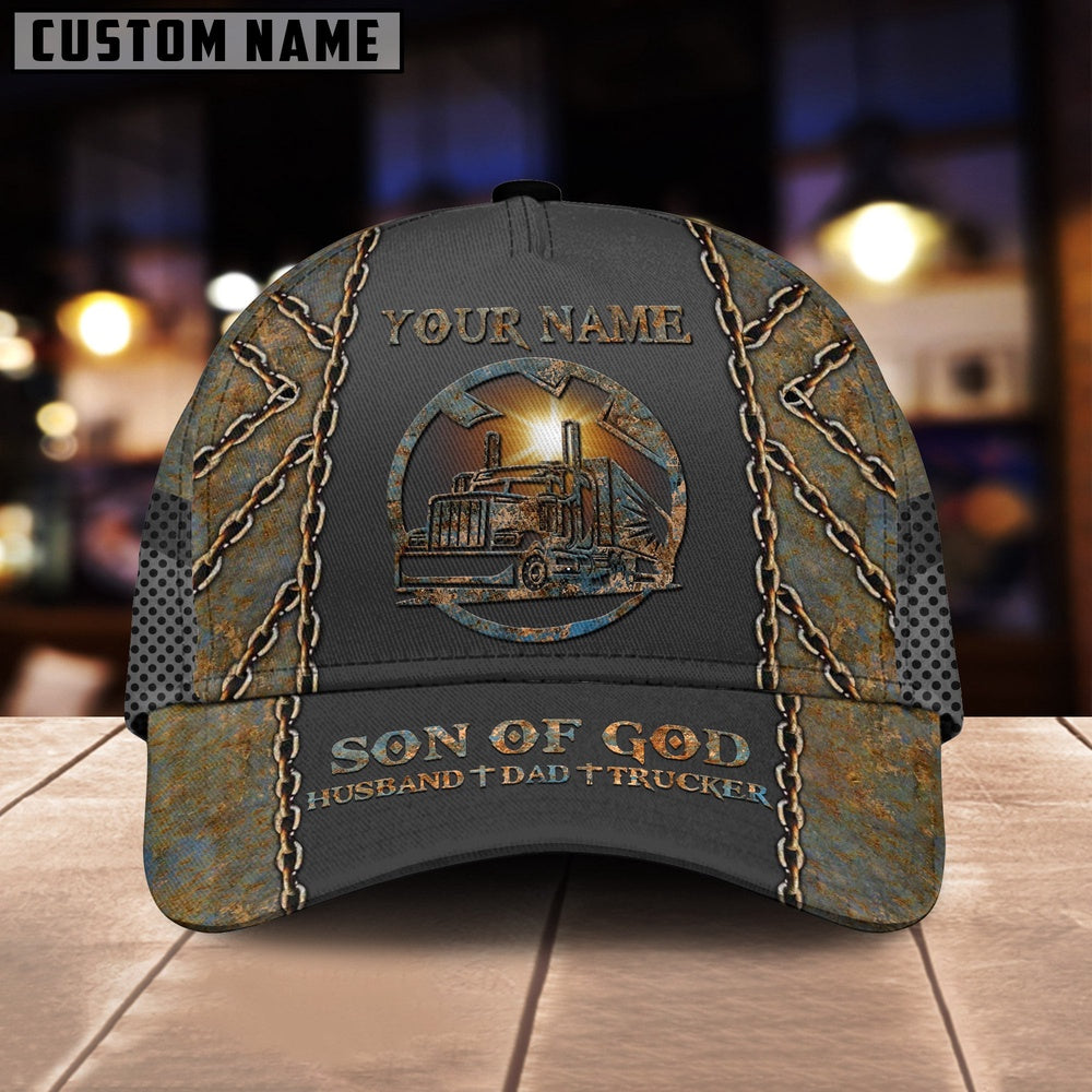 Personalized Name Son Of God, Husband, Dad, Trucker 3D All Printed Cap, Farmer Cap, Cap For Farmers, Best Farm Hat, Farm Use Hat