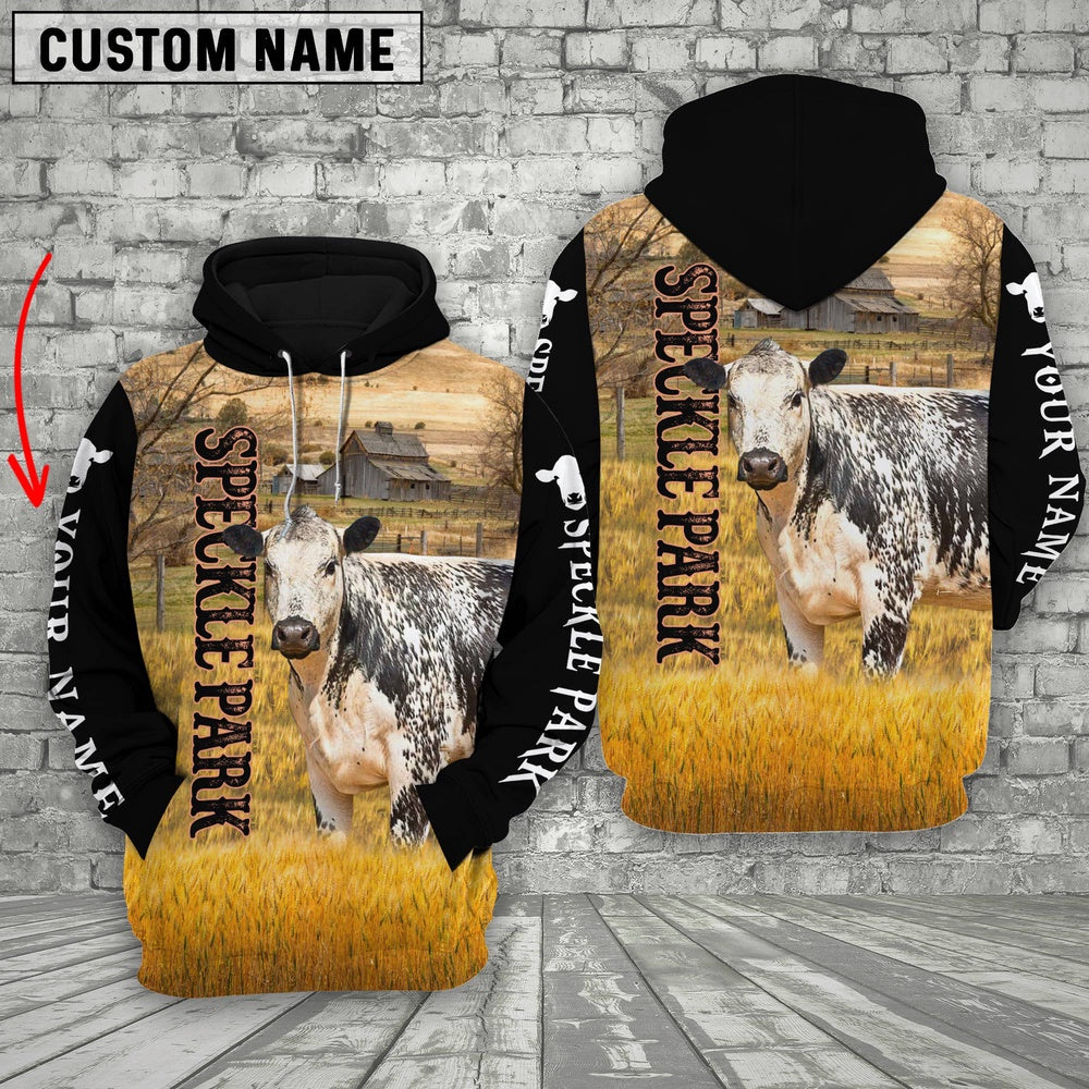 Personalized Name Speckle Park Cattle On The Farm All Over Printed 3D Hoodie, Farmer Hoodie, Custom Farm Shirts, Farmer T Shirt