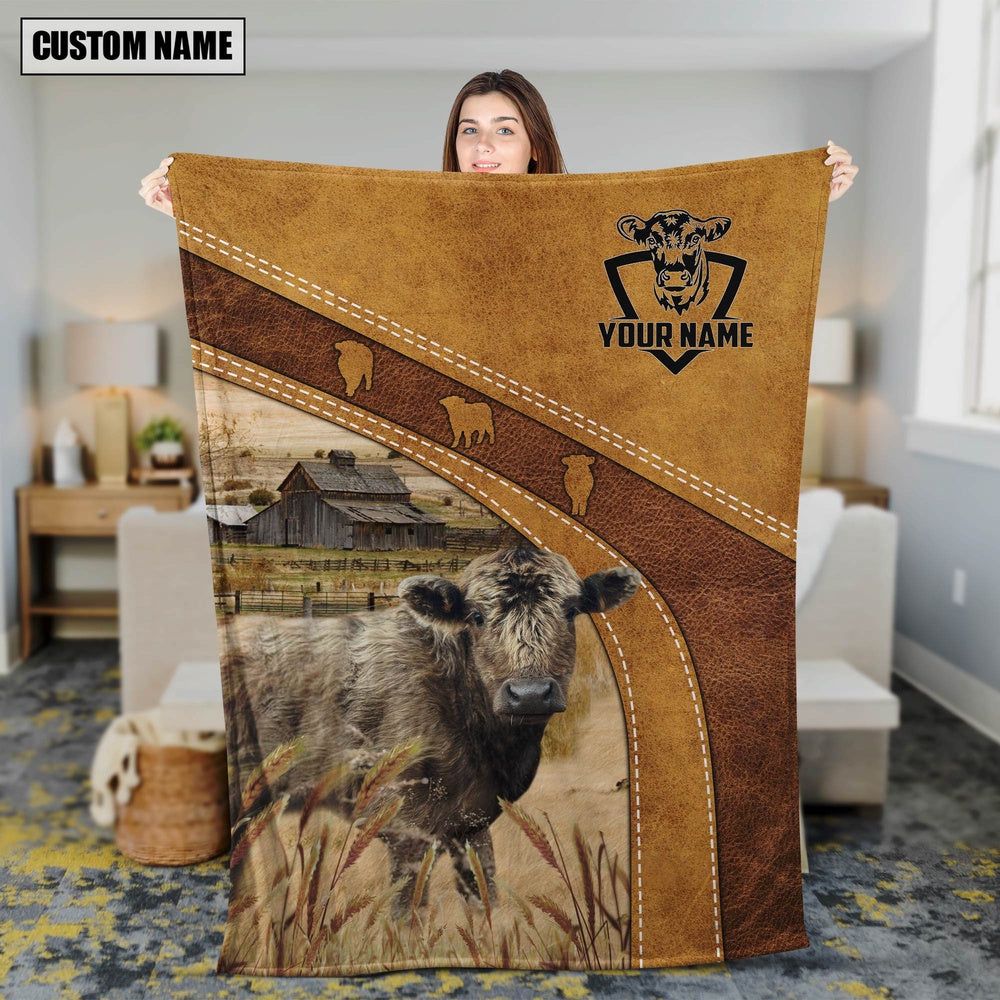 Personalized Name Teddy In Field Farmhouse Blanket, Farm Blanket, Farm Animal Blanket