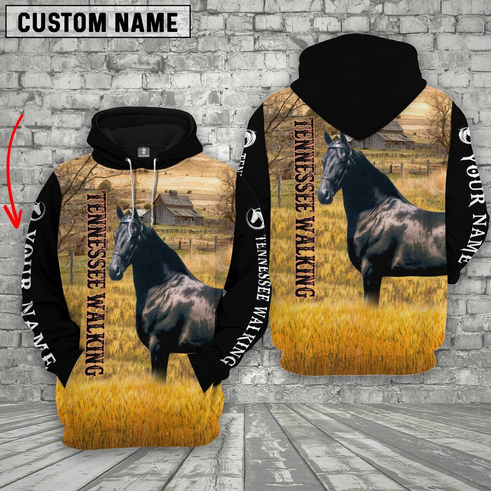 Personalized Name Tennessee Walking Horse House On The Farm 3D Hoodie, Farmer Hoodie, Custom Farm Shirts, Farmer T Shirt