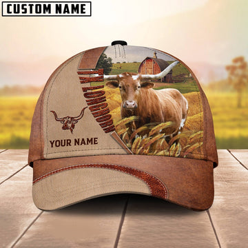 Personalized Name Texas Longhorn Farm Barn Cap, Farmer Cap, Cap For Farmers, Best Farm Hat, Farm Use Hat