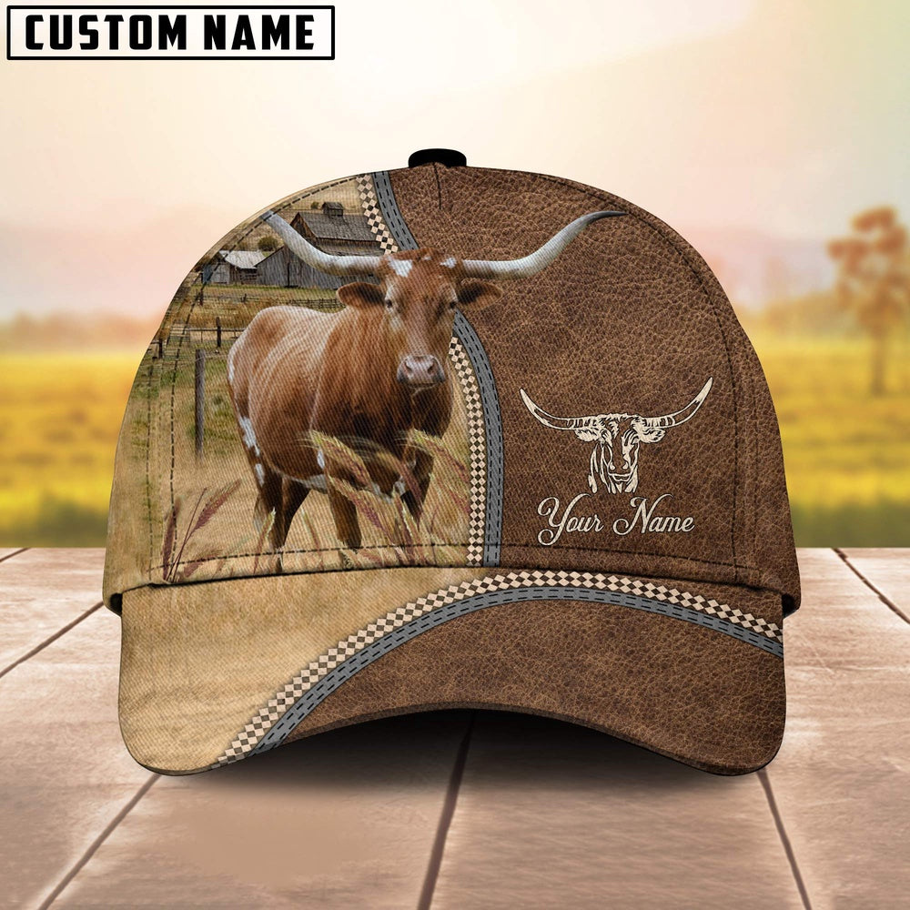 Personalized Name Texas Longhorn Farming Cap, Farmer Cap, Cap For Farmers, Best Farm Hat, Farm Use Hat