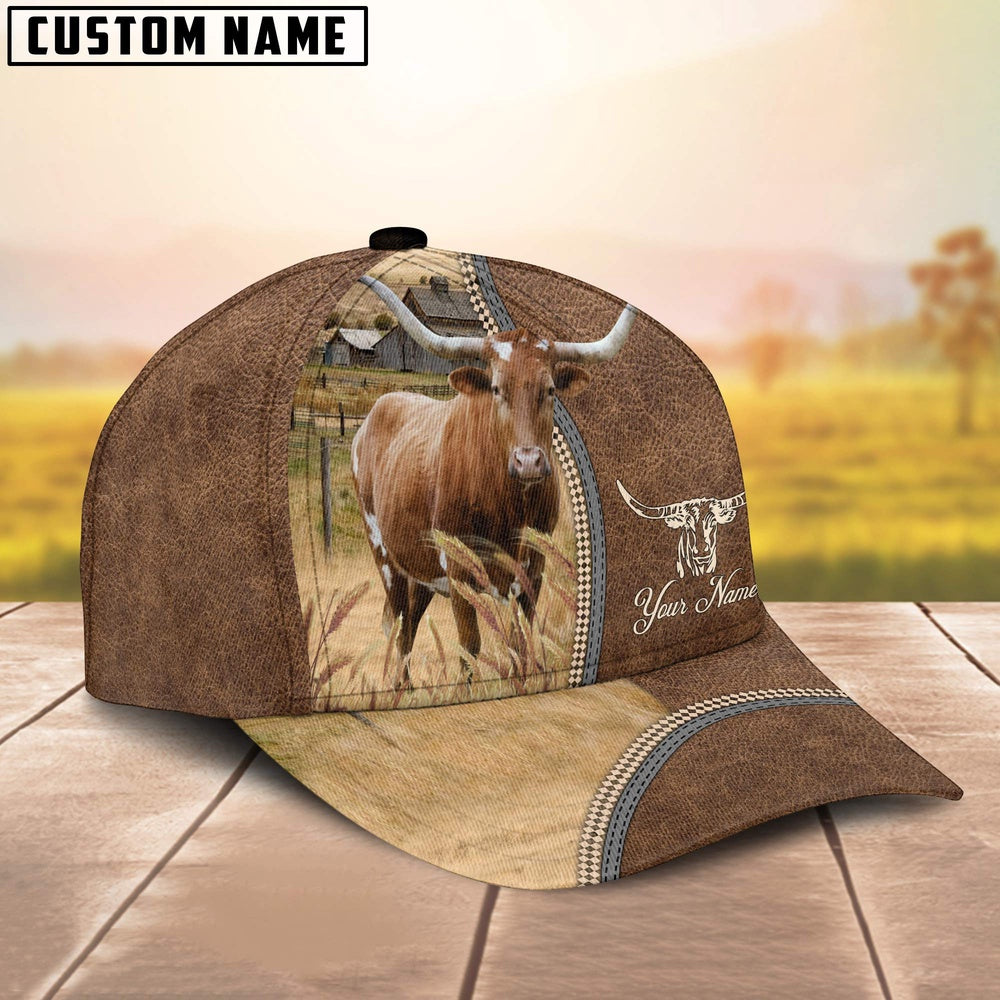 Personalized Name Texas Longhorn Farming Cap, Farmer Cap, Cap For Farmers, Best Farm Hat, Farm Use Hat