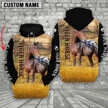 Personalized Name Tiger Horse House On The Farm 3D Hoodie, Farmer Hoodie, Custom Farm Shirts, Farmer T Shirt