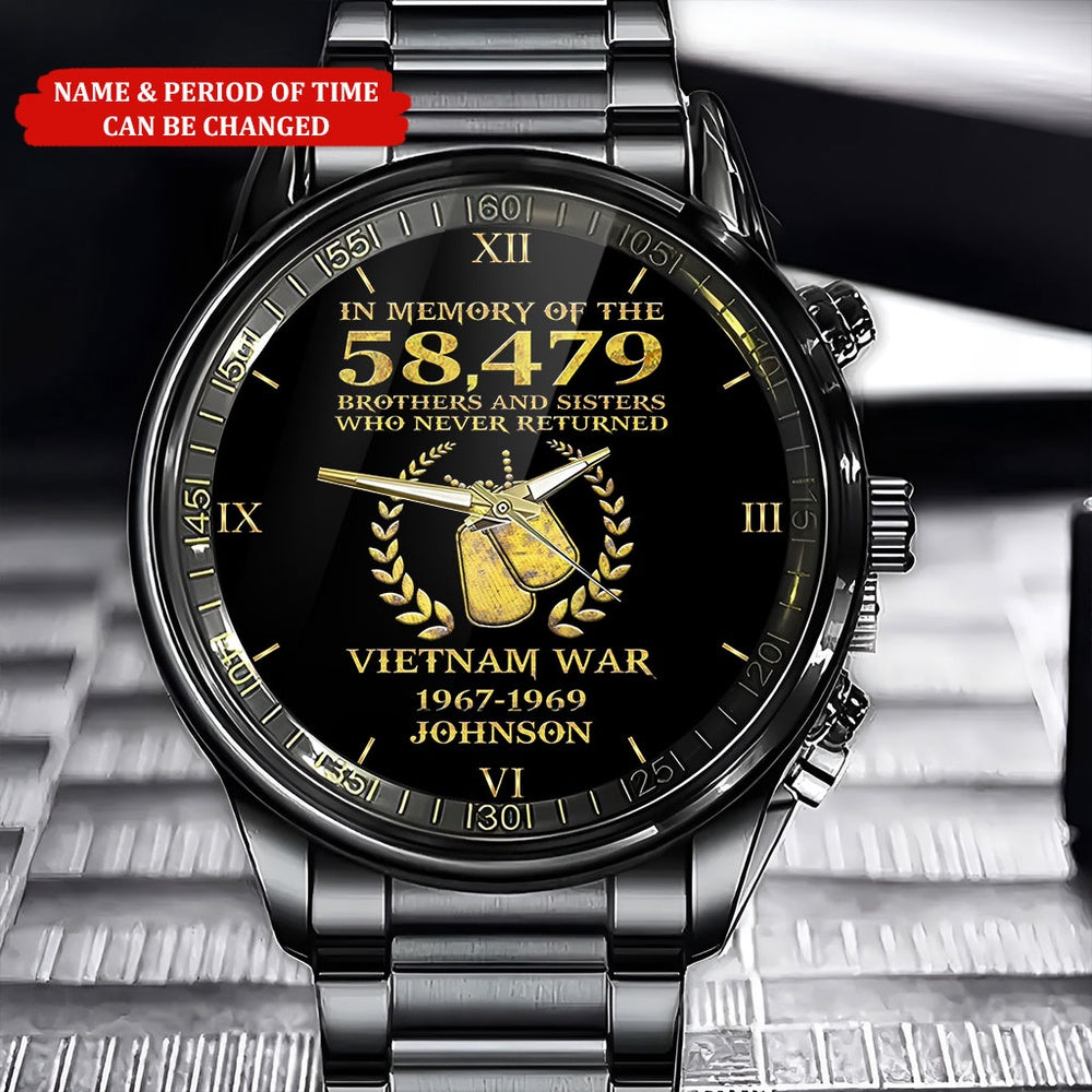 Personalized Name Time 58479 Brothers And Sisters Vietnam Veteran Business Watch, Military Watch, Military Watches For Men, Fathers Watches