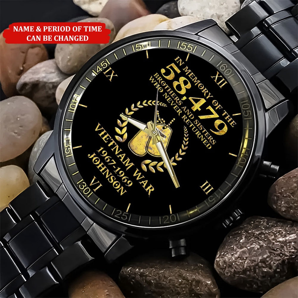 Personalized Name Time 58479 Brothers And Sisters Vietnam Veteran Business Watch, Military Watch, Military Watches For Men, Fathers Watches
