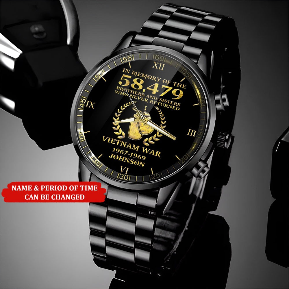 Personalized Name Time 58479 Brothers And Sisters Vietnam Veteran Business Watch, Military Watch, Military Watches For Men, Fathers Watches