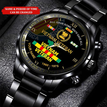 Personalized Name Time All Gave Some 58479 Gave All Vietnam Veteran Business Watch, Military Watch, Military Watches For Men, Fathers Watches