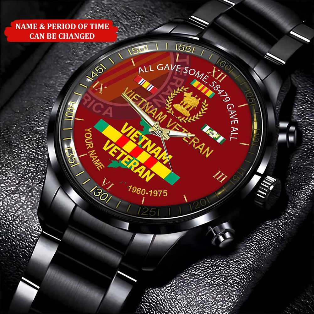 Personalized Name Time All Gave Some 58479 Vietnam Veteran Business Watch, Military Watch, Military Watches For Men, Fathers Watches