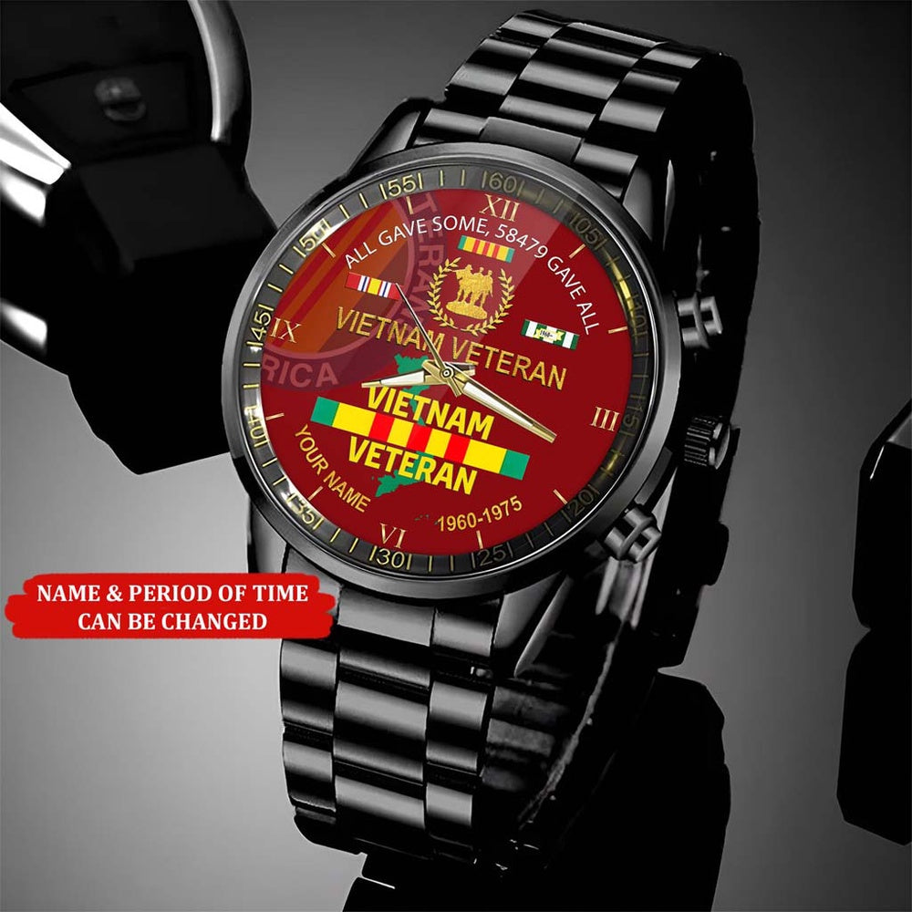 Personalized Name Time All Gave Some 58479 Vietnam Veteran Business Watch, Military Watch, Military Watches For Men, Fathers Watches