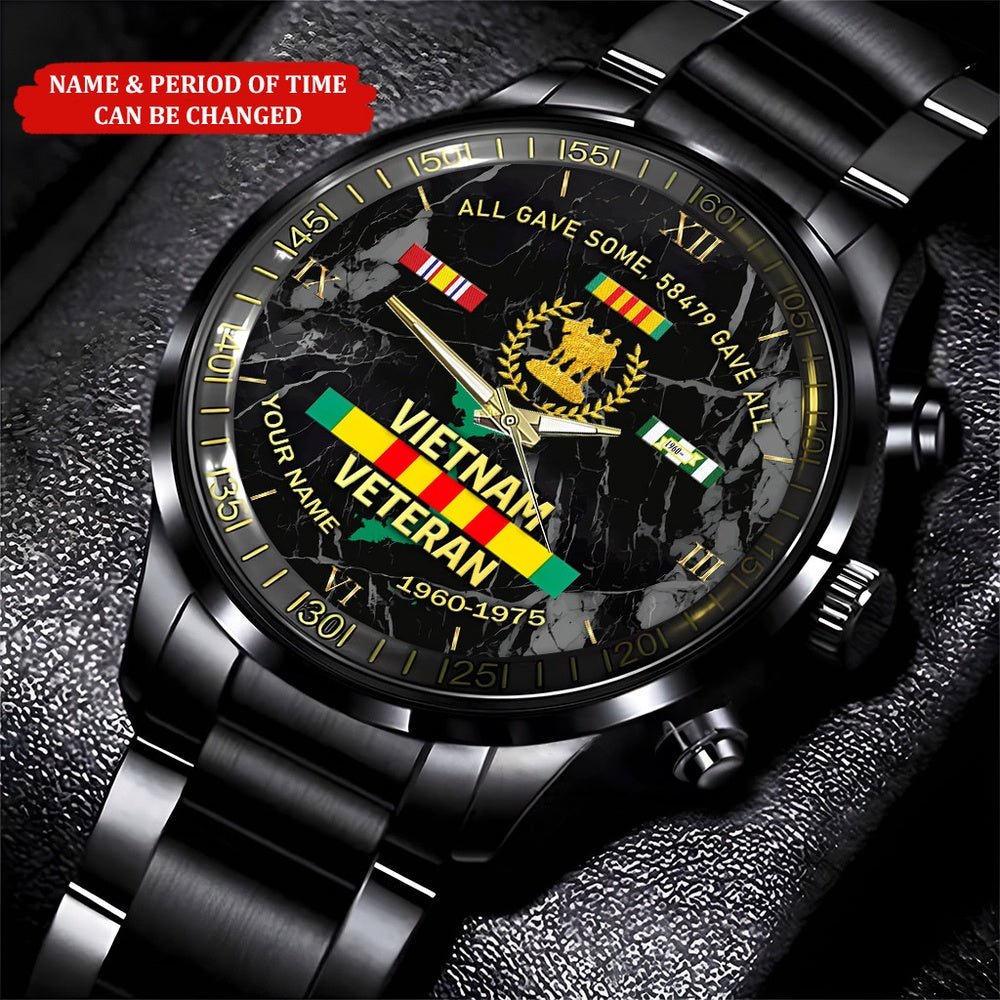 Personalized Name Time All Gave Some Gave All Vietnam Veteran Watch, Military Watch, Military Watches For Men, Fathers Watches