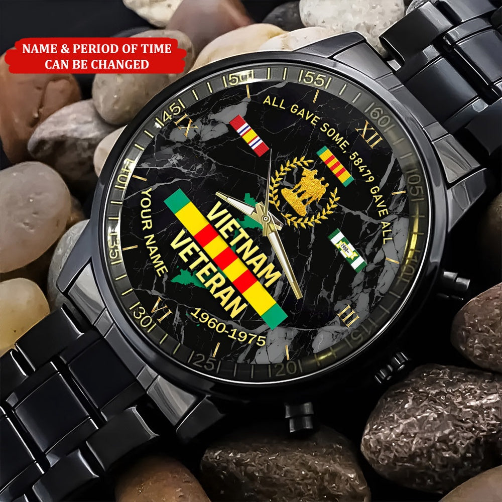 Personalized Name Time All Gave Some Gave All Vietnam Veteran Watch, Military Watch, Military Watches For Men, Fathers Watches