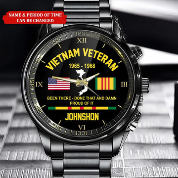 Personalized Name Time Been There Done That And Damn Proud Of It Vietnam Veteran Business Watch, Military Watch, Military Watches For Men
