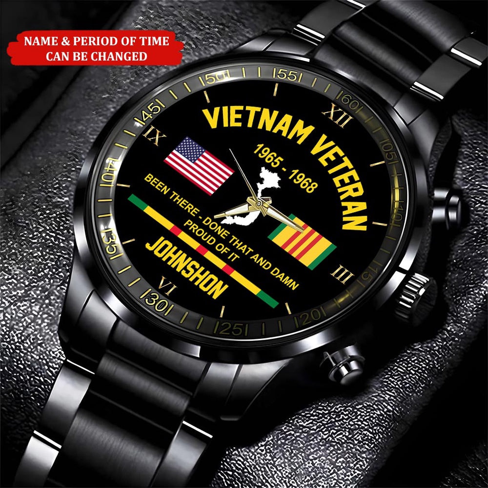 Personalized Name Time Been There Done That And Damn Proud Of It Vietnam Veteran Business Watch, Military Watch, Military Watches For Men
