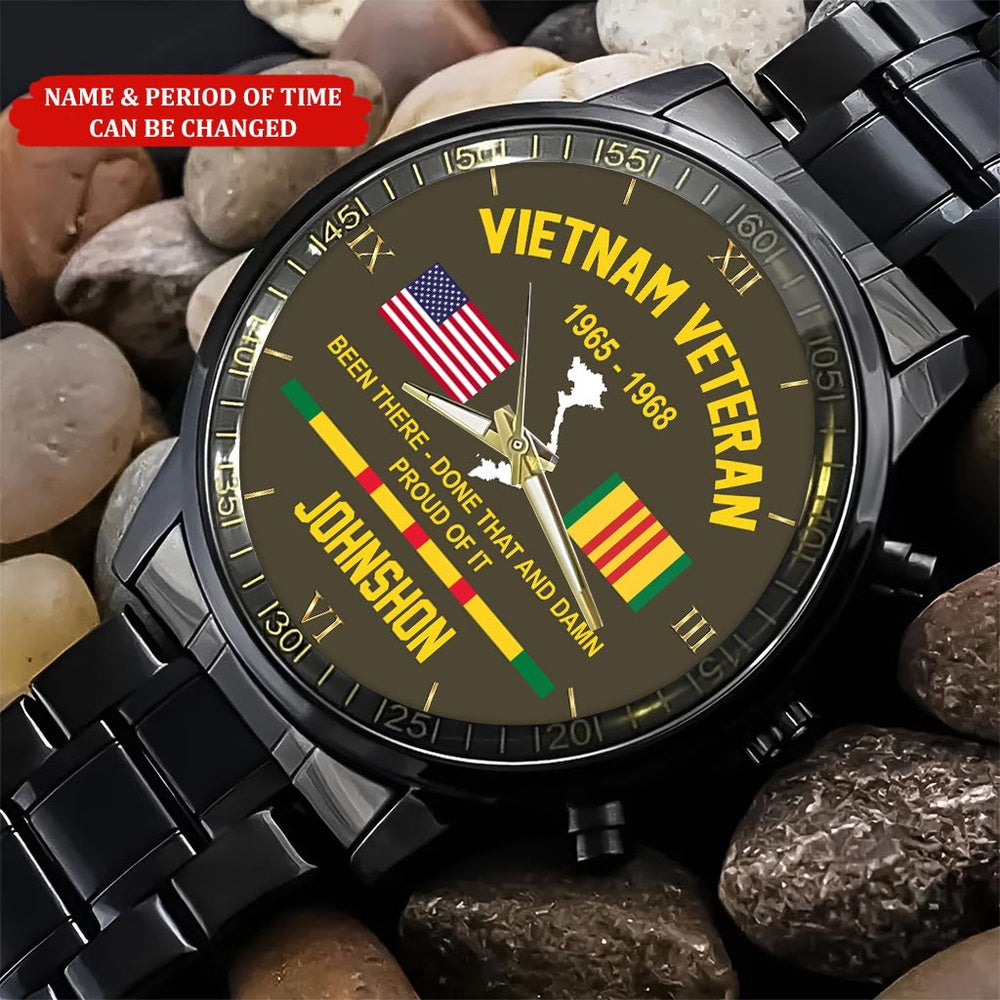 Personalized Name Time Been There Done That And Damn Proud Of It Vietnam Veteran Business Watch, Military Watch, Military Watches For Men
