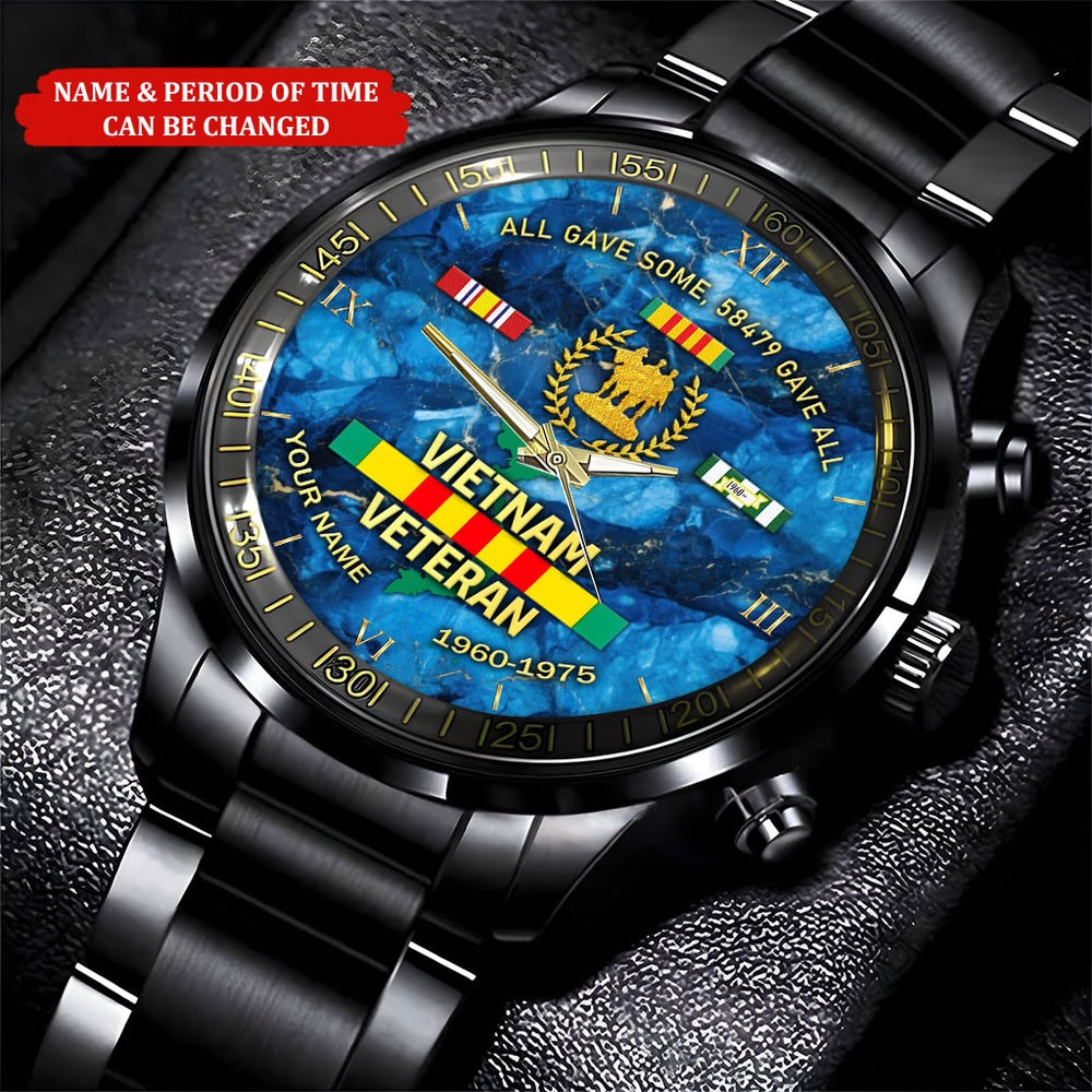 Personalized Name Time Navy Vietnam Veteran Watch, Military Watch, Military Watches For Men, Fathers Watches