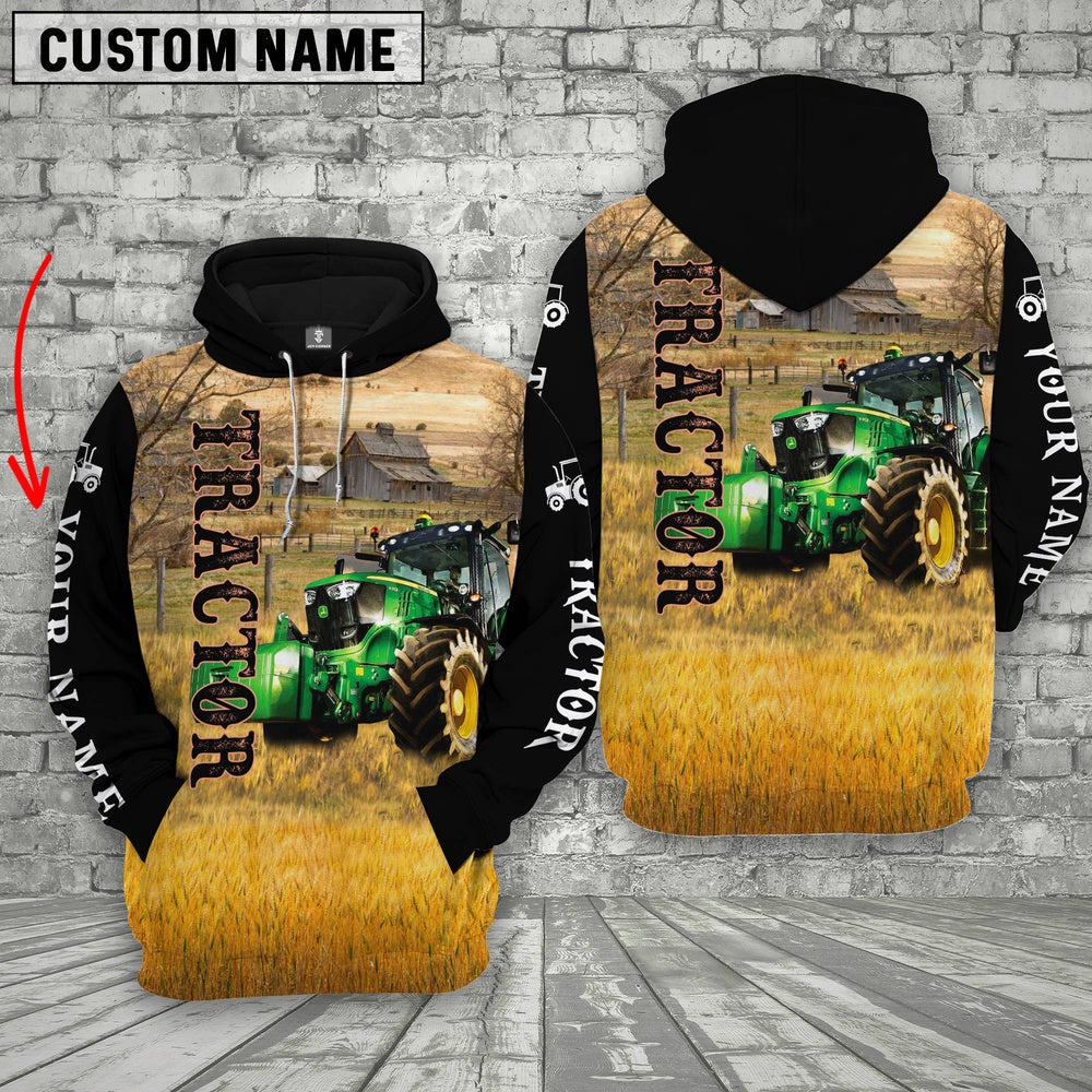 Personalized Name Tractor On The Farm All Over Printed 3D Hoodie, Farmer Hoodie, Custom Farm Shirts, Farmer T Shirt