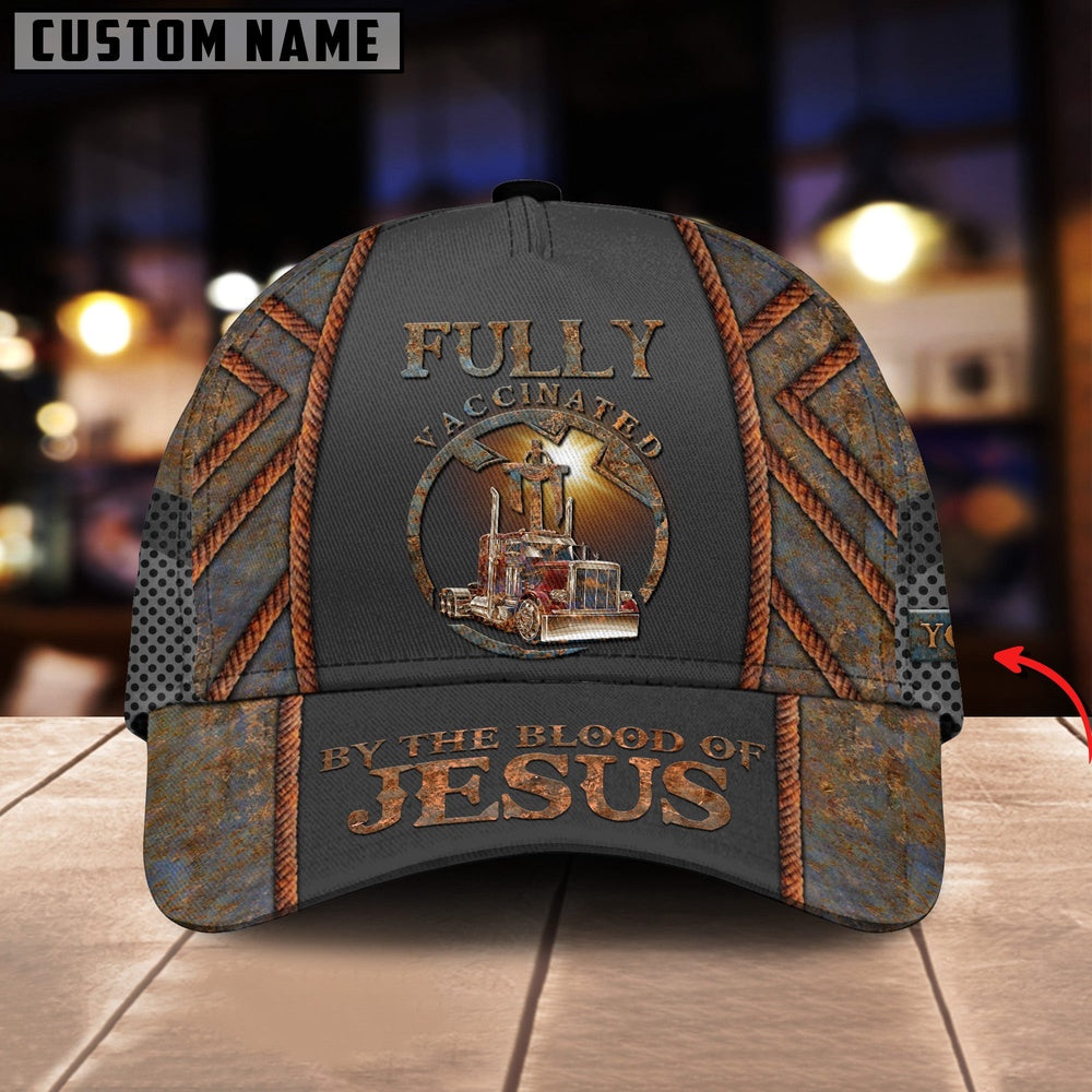 Personalized Name Vaccinated By Blood Of Jesus Red Trucker Classic Cap 2024, Farmer Cap, Cap For Farmers, Best Farm Hat, Farm Use Hat
