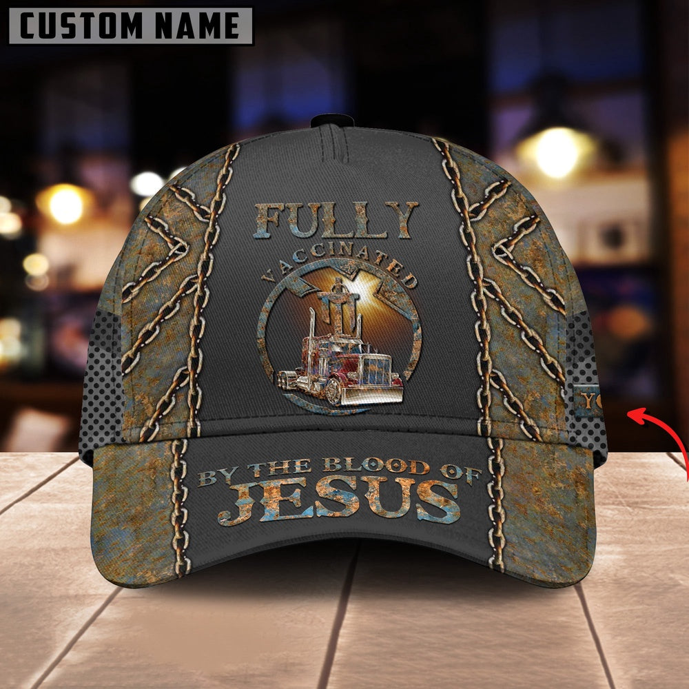 Personalized Name Vaccinated By Blood Of Jesus Yellow Trucker Classic Cap 2024, Farmer Cap, Cap For Farmers, Best Farm Hat, Farm Use Hat