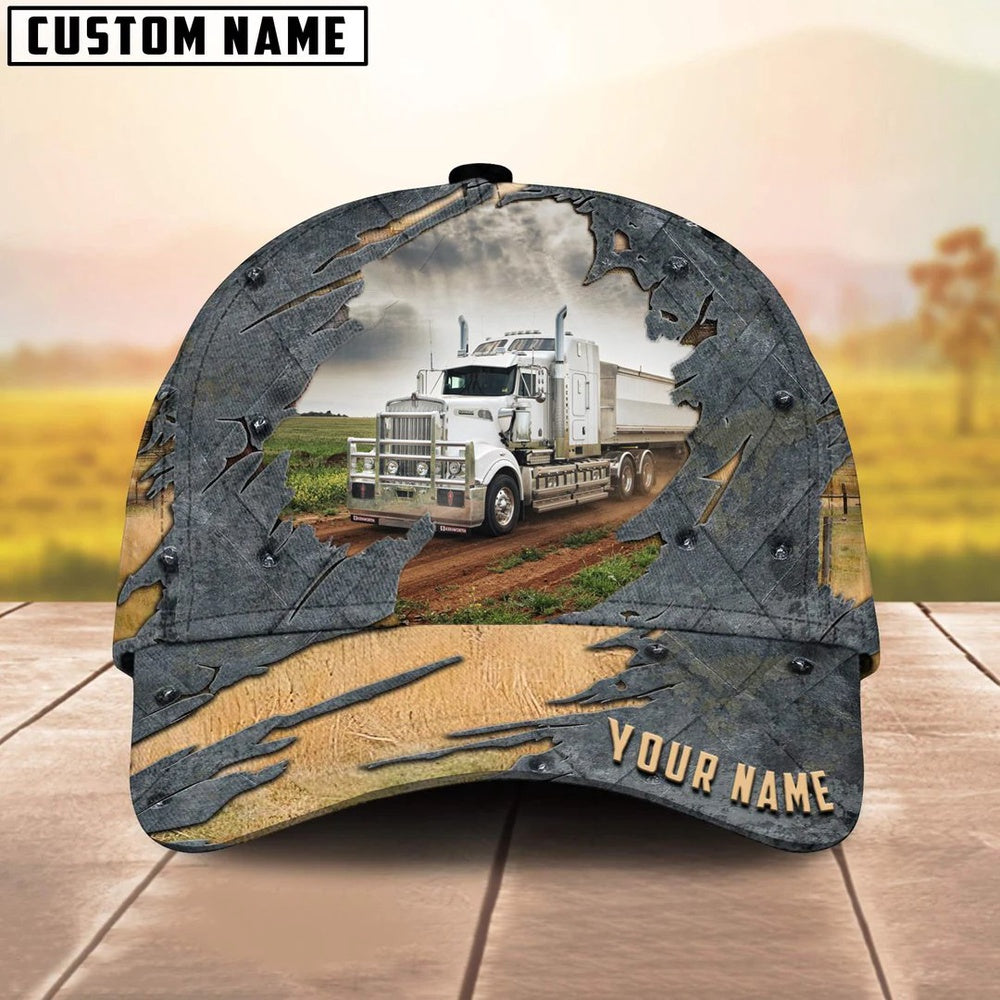 Personalized Name White Truck 03 Trucker Classic Cap 2024, Farmer Cap, Cap For Farmers, Best Farm Hat, Farm Use Hat
