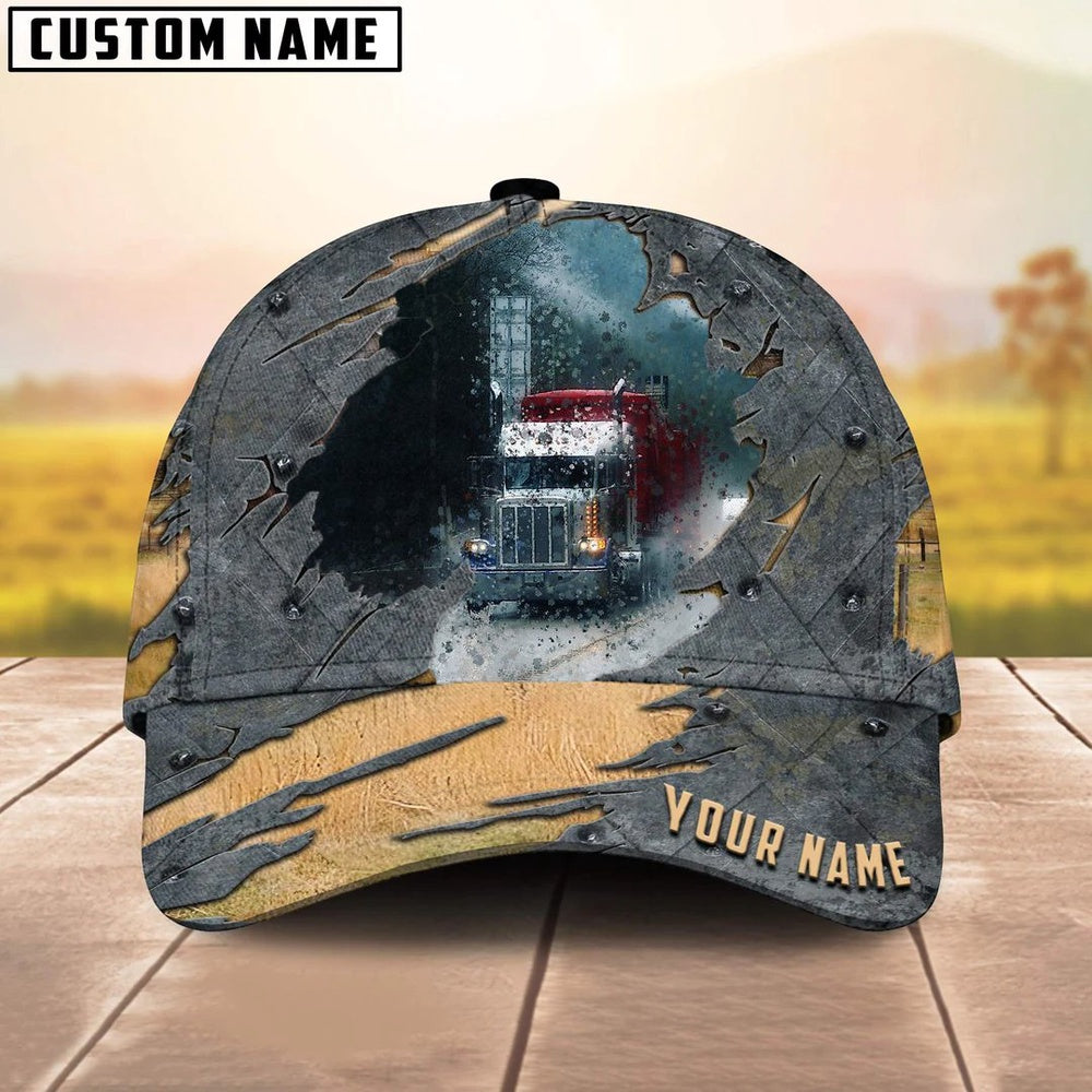 Personalized Name White Truck In The Rain Trucker Classic Cap 2024, Farmer Cap, Cap For Farmers, Best Farm Hat, Farm Use Hat