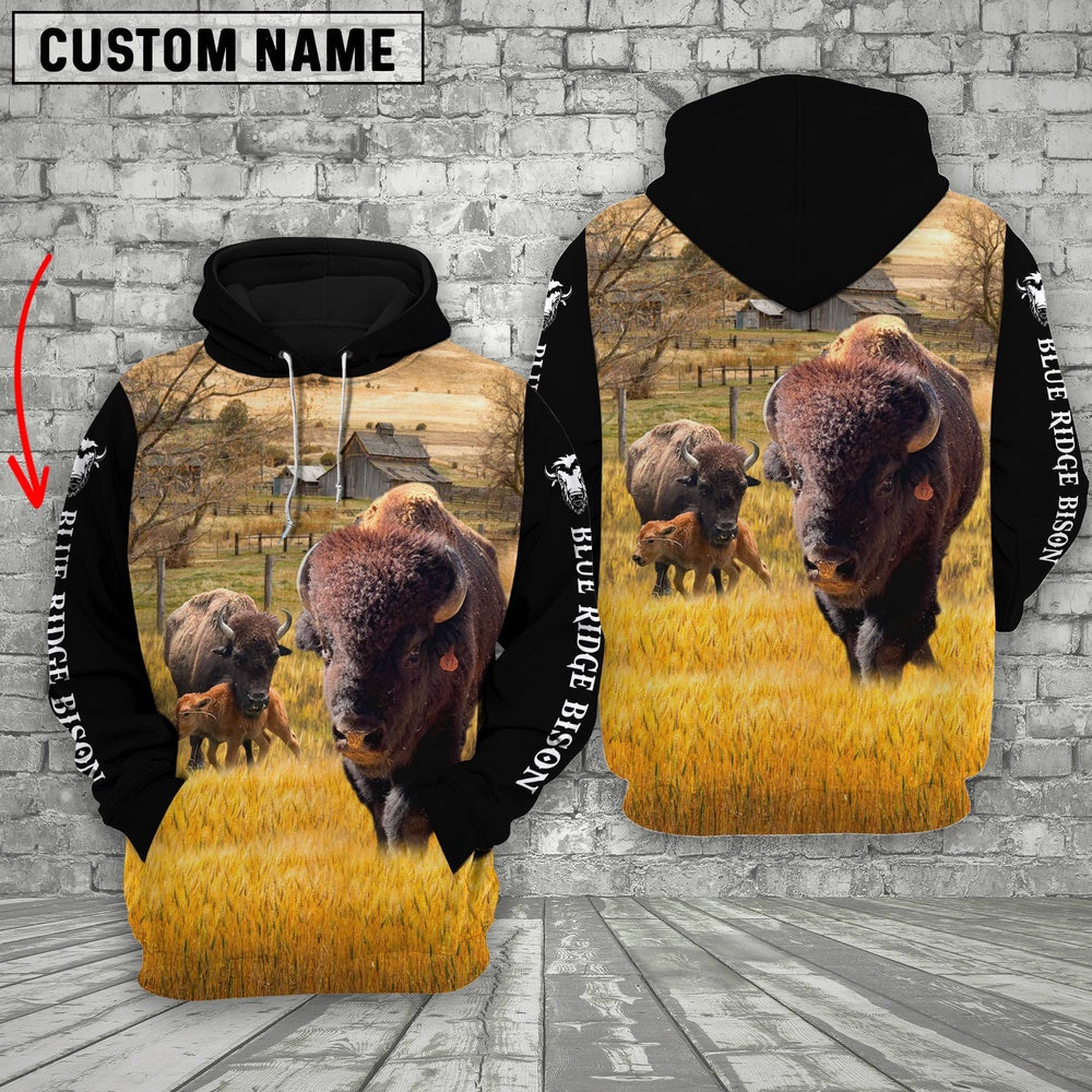 Personalized Name Your Bison Cattle On The Farm All Over Printed 3D Hoodie, Farmer Hoodie, Custom Farm Shirts, Farmer T Shirt