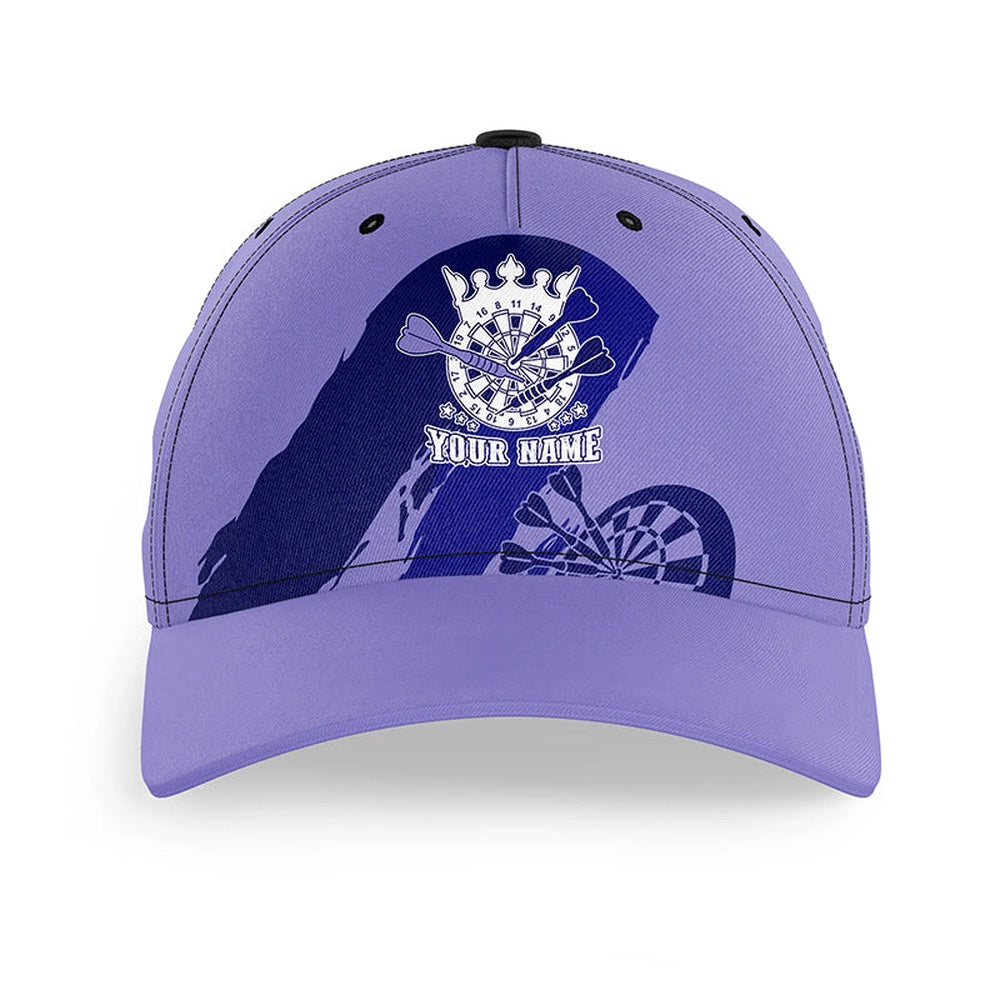 Personalized Navy Purple Baseball Darts Hat Custom Cool Dart Caps, Darts Team Cap Hats