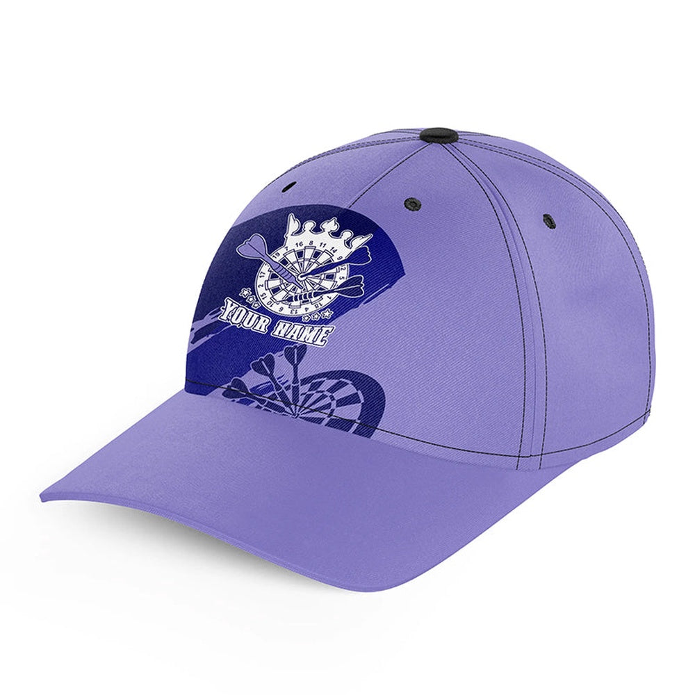 Personalized Navy Purple Baseball Darts Hat Custom Cool Dart Caps, Darts Team Cap Hats