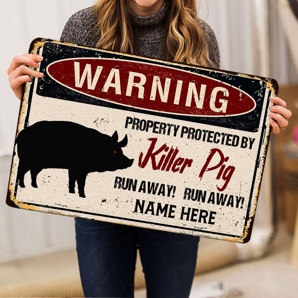 Personalized Pig Welcome Doormat, warning pig farm animal halloween funny Welcome Doormat, Custom Name Pets Home Decor Door Mat