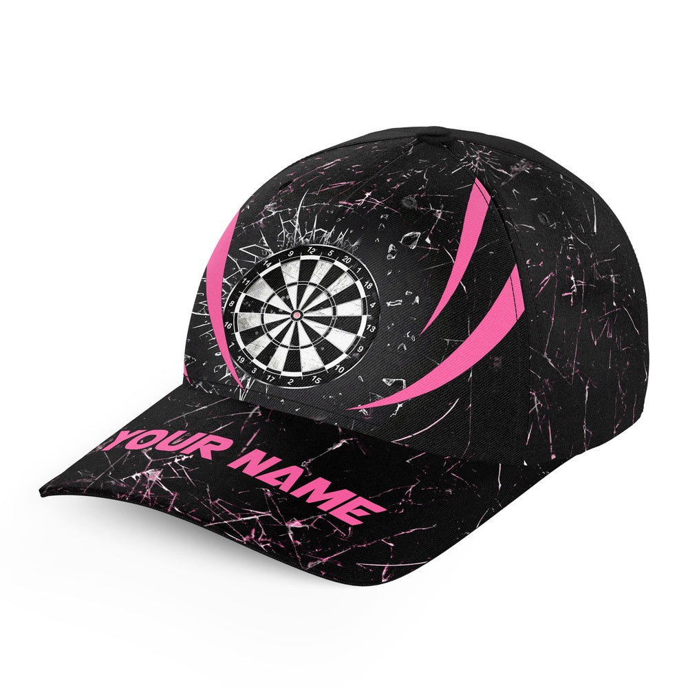 Personalized Pink Glass Break Dart Hats Custom Top Hat Darts For Players Dart Teams, Darts Team Cap Hats