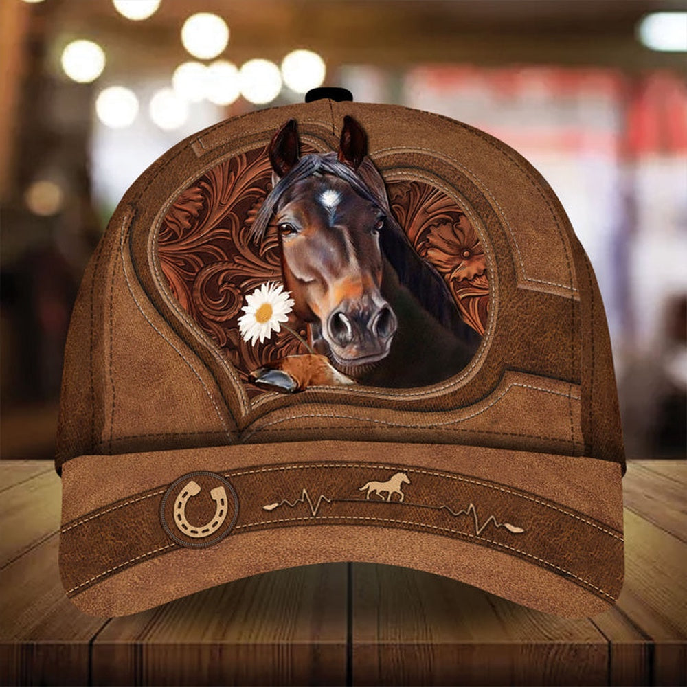 Personalized Premium blossom horse leather pattern cap, Farmer Cap, Cap For Farmers, Best Farm Hat, Farm Use Hat